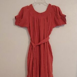 Lulu's Coral Midi Dress size medium